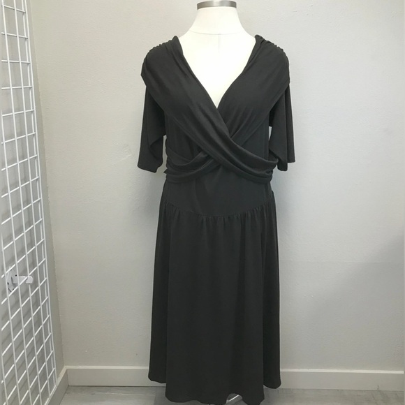 Unique Vintage Shirred Off Shoulder Swing Dress - NEW -Size 26 - Picture 4 of 6